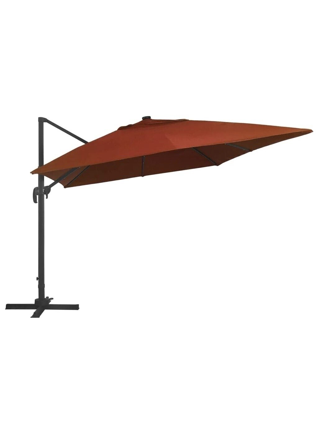 Gembinis sodo skėtis su LED lemputėmis, terakota, 400x300cm