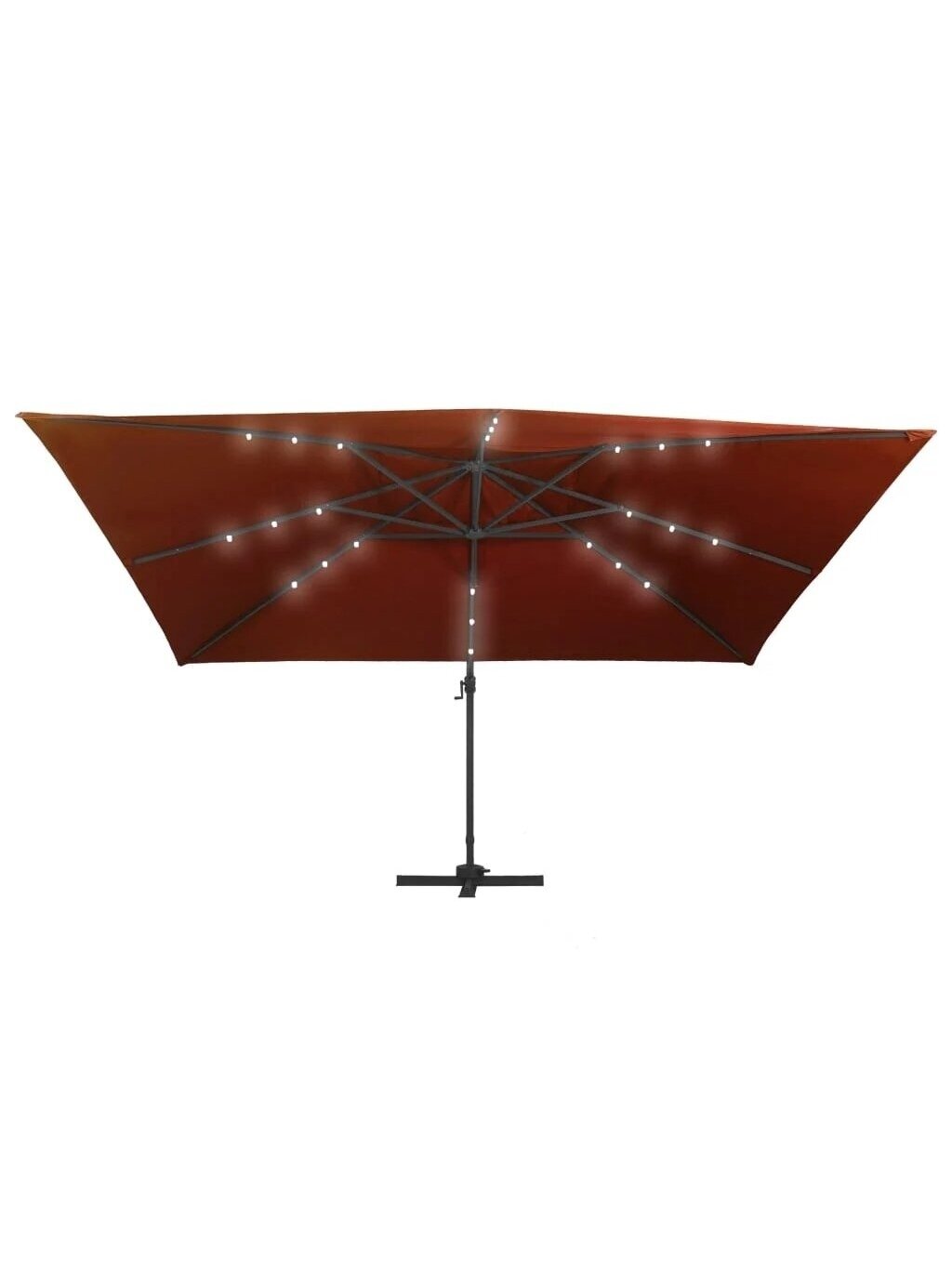 Gembinis sodo skėtis su LED lemputėmis, terakota, 400x300cm 3
