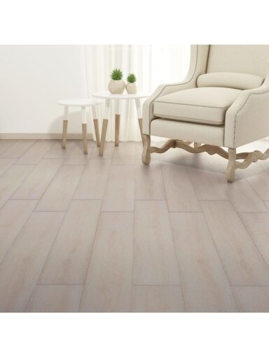 Grindų plokštės, ąžuolo baltos, PVC, 5,26m², 2mm, nelipnios.