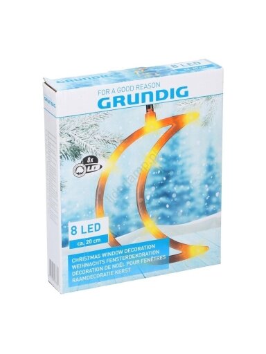 Рождественская LED-декорация Grundig – Луна (8×LED, 3×AAA)