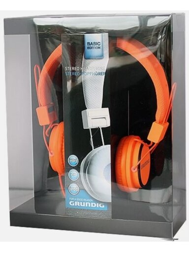 "GRUNDING" "stereo ausinės - neoninės oranžinės spalvos "GRUNDING" "stereo ausinės - neoninės oranžinės spalvos