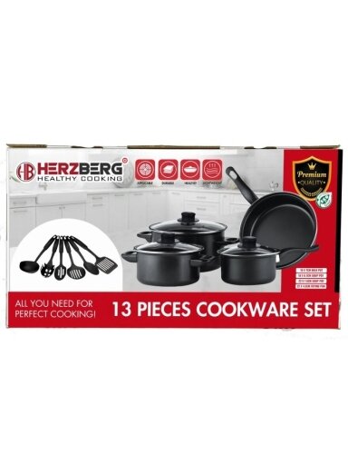 Herzberg HG-04241 – Lightweight, Entry-Level, Slim Design 13-Piece Kitchen Set