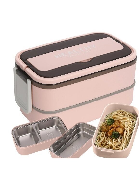 "Healthy" XXL Lunch Box with Compartments, with Cutlery, 1400 ml