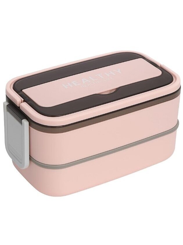 "Healthy" XXL Lunch Box with Compartments, with Cutlery, 1400 ml 3