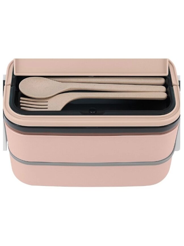 "Healthy" XXL Lunch Box with Compartments, with Cutlery, 1400 ml 2