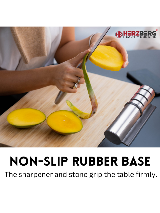 Herzberg Cylinder Stainless Steel Manual Knife sharpener 4