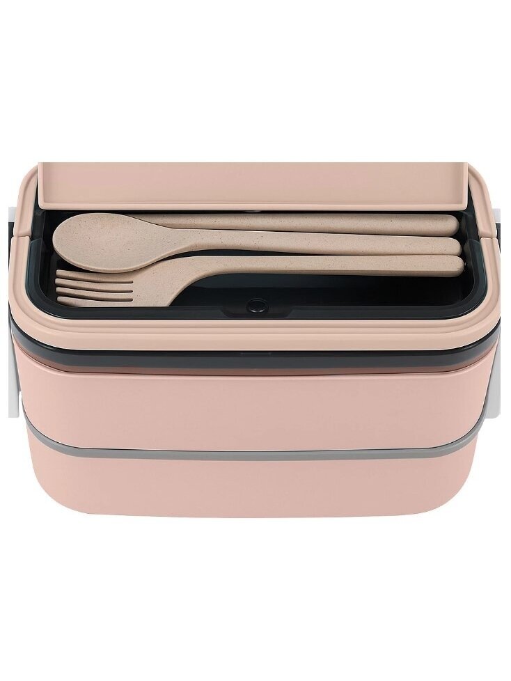 "Healthy" XXL Lunch Box with Compartments, with Cutlery, 1400 ml 2