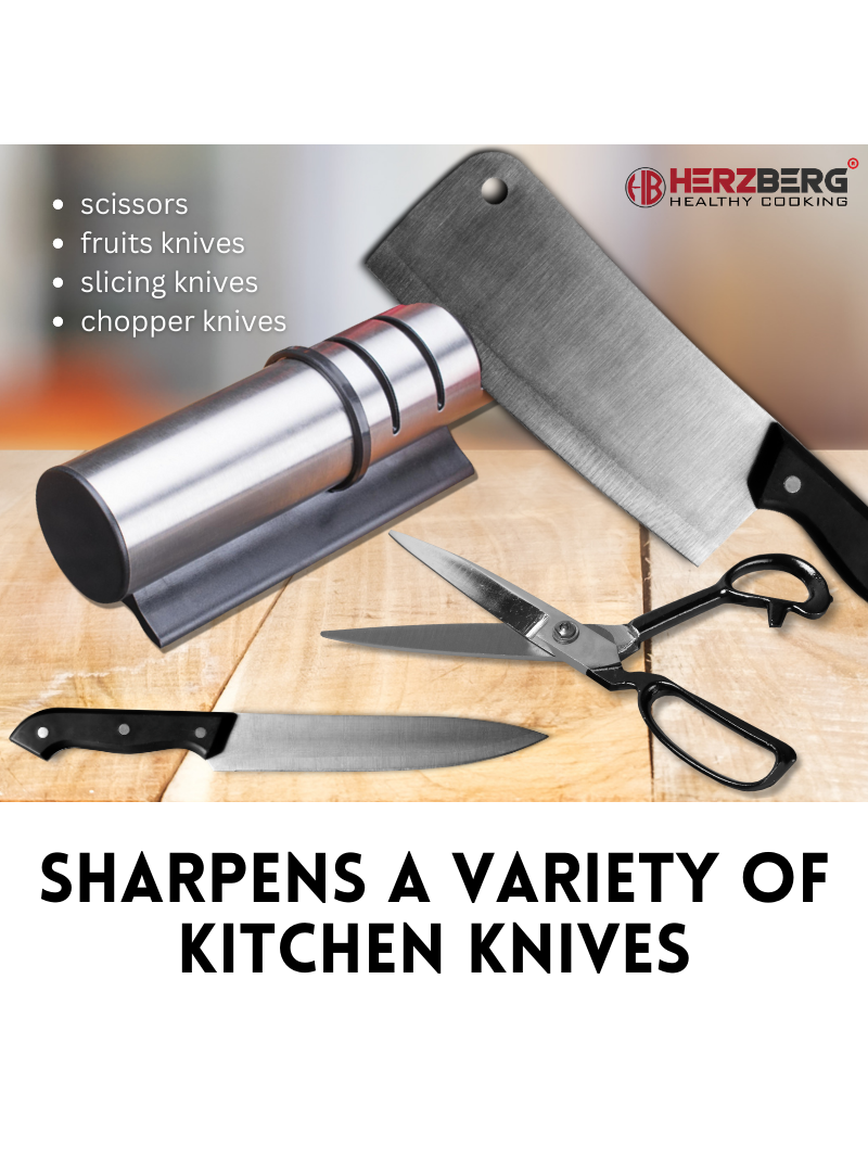 Herzberg Cylinder Stainless Steel Manual Knife sharpener 2