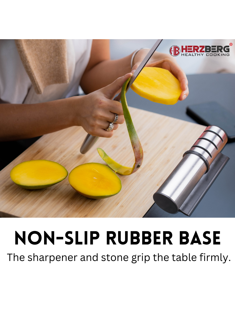 Herzberg Cylinder Stainless Steel Manual Knife sharpener 4