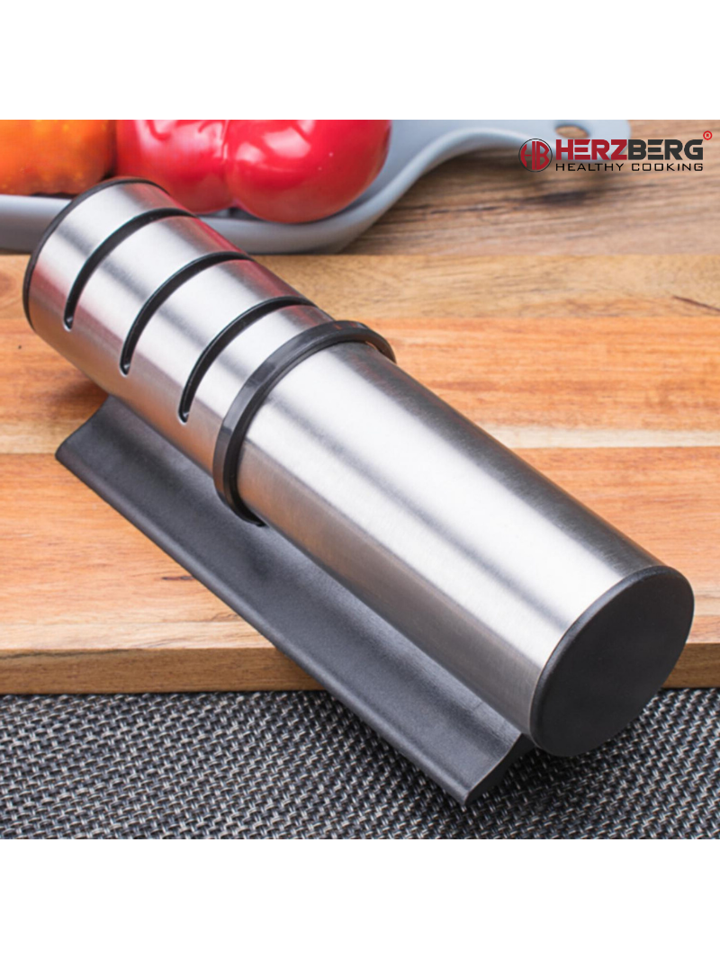 Herzberg Cylinder Stainless Steel Manual Knife sharpener 5