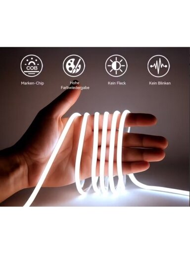 HOTU Slim COB LED Strip – USB Powered, Flexible & Cuttable (3000–6500K)