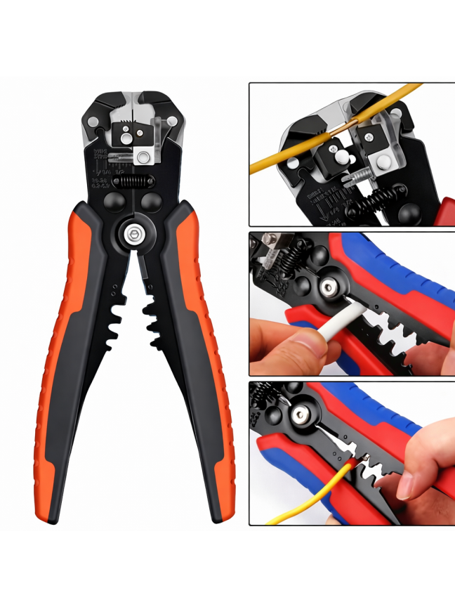 HSC8 6-6A cable crimping tool set with wire stripper and terminals. 4