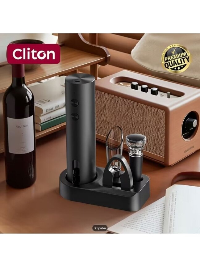 Rechargeable electric wine opener – gift set with accessories, Type-C 3