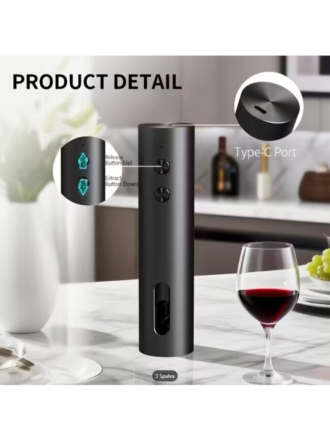 Rechargeable electric wine opener – gift set with accessories, Type-C 6