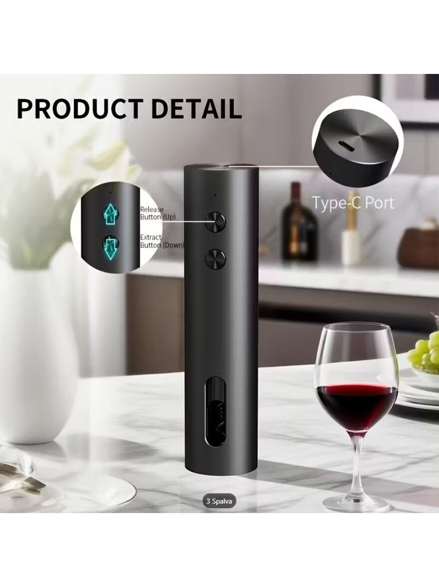Rechargeable electric wine opener – gift set with accessories, Type-C 6