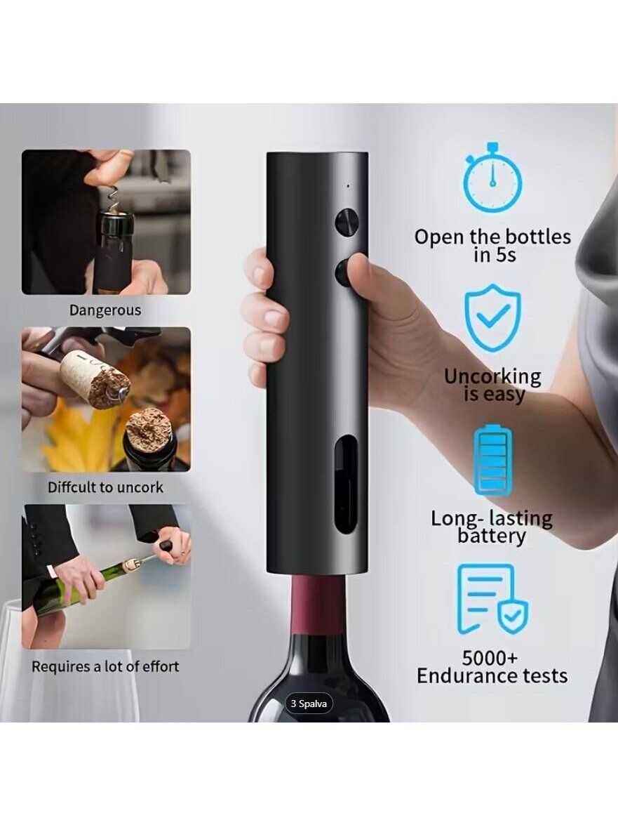 Rechargeable electric wine opener – gift set with accessories, Type-C 5