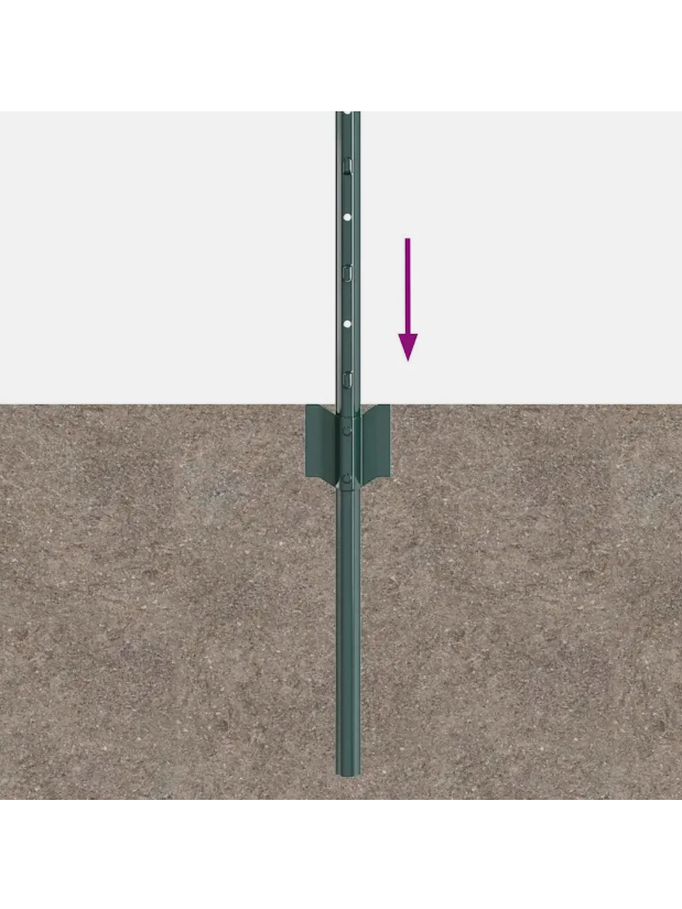 Įmontuojami tvoros stulpai, 5 vnt., žali, 80 cm 2