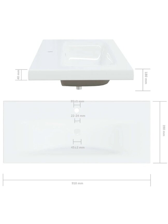 Undermount washbasin, white, 91 x 39 x 18 cm, ceramic 11