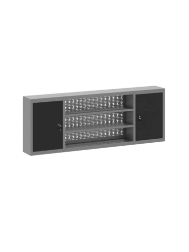Tool cabinet, black and grey, 150 x 20 x 55 cm, steel