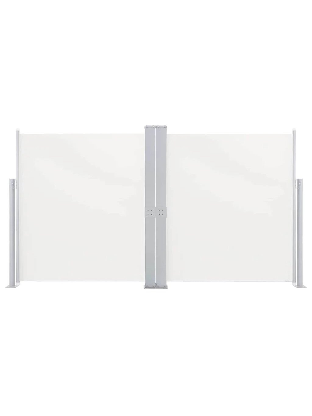 Ištraukiama dviguba šoninė kiemo pertvara, kreminė, 170x600cm 2