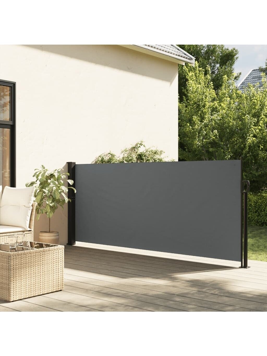 Ištraukiama šoninė markizė, antracito spalvos, 100x500cm