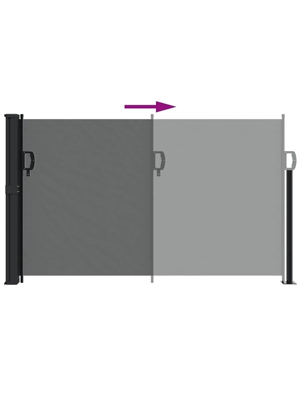 Retractable Side Awning, Anthracite, 120 × 500 cm. 4