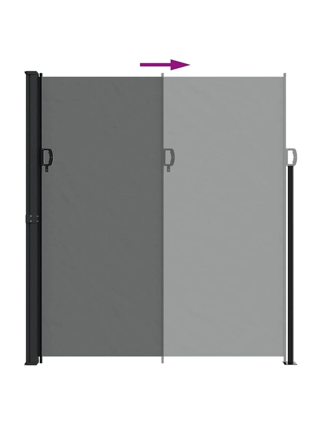 Retractable side awning, anthracite, 220 x 500 cm 4 Retractable side awning, anthracite, 220 x 500 cm 4