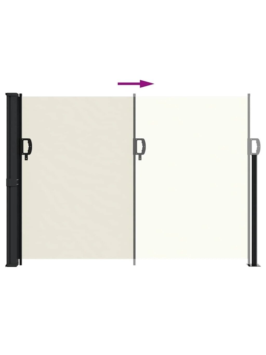 Retractable side awning, cream, 140 x 500 cm 4