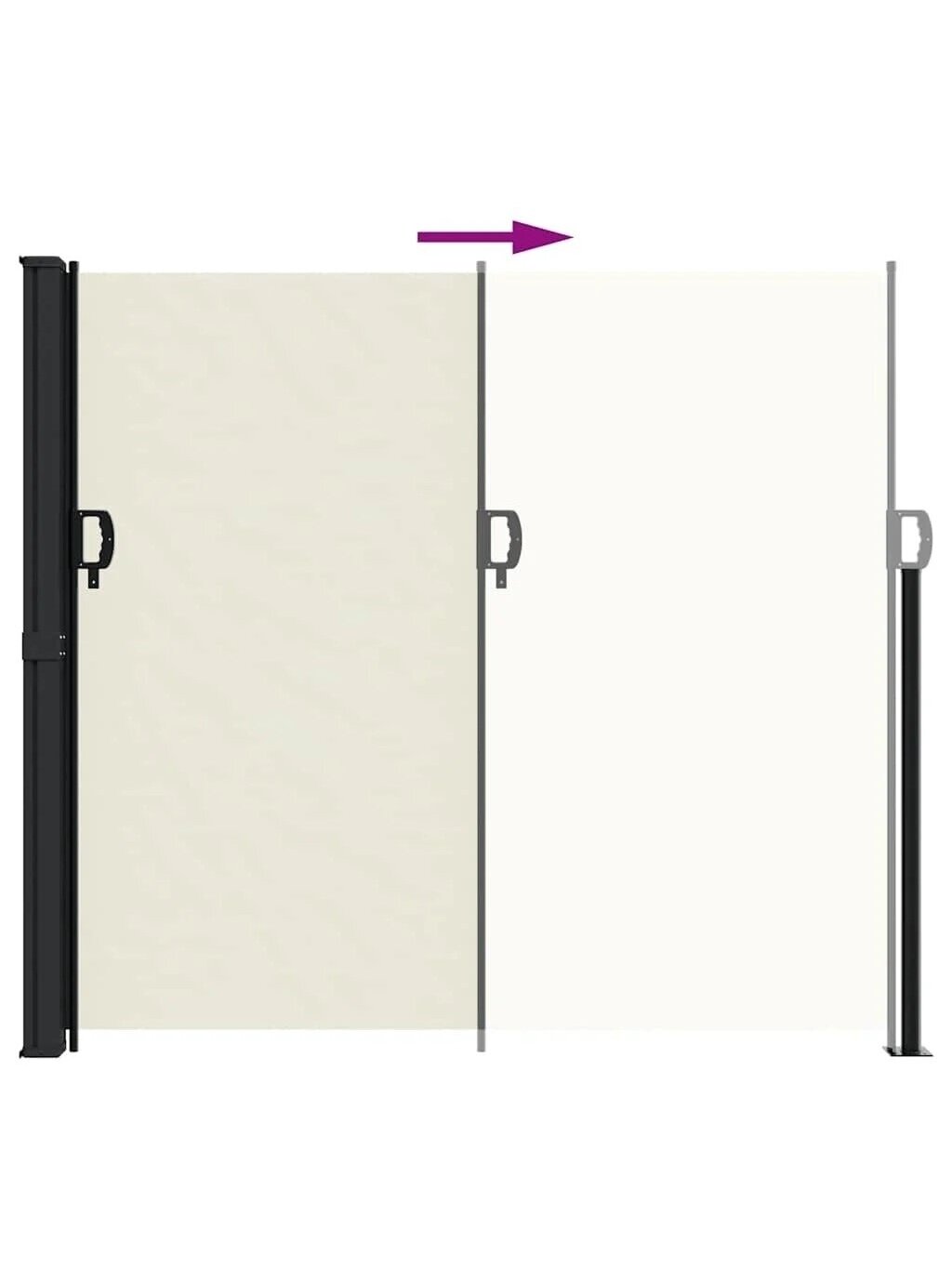 Retractable side awning, cream, 180 × 300 cm 4