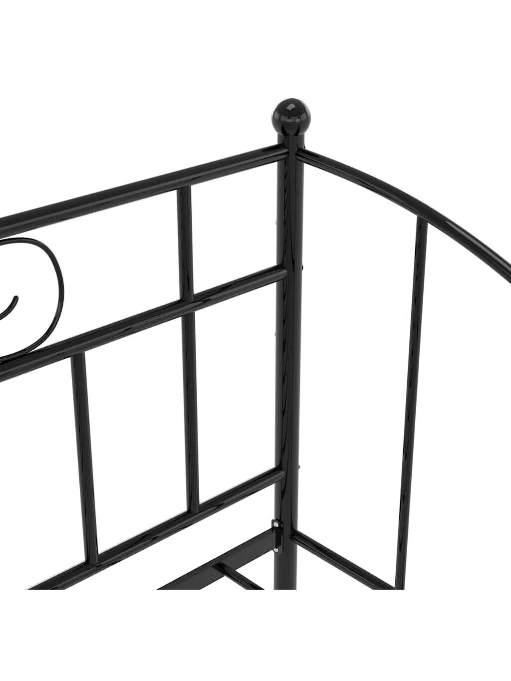 Stelaż rozkładanej sofy-łóżka, czarny, 90 × 200 cm, metal 8