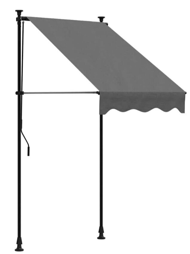 Retractable awning, anthracite, 100x150 cm, fabric and steel 1