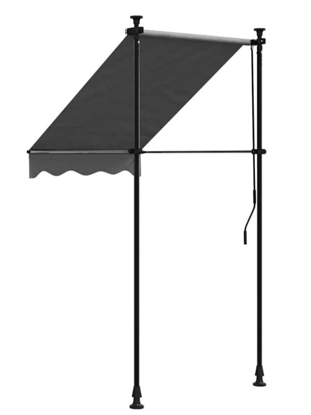 Retractable awning, anthracite, 100x150 cm, fabric and steel 4