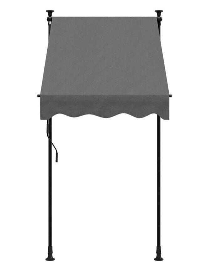 Retractable awning, anthracite, 100x150 cm, fabric and steel 2