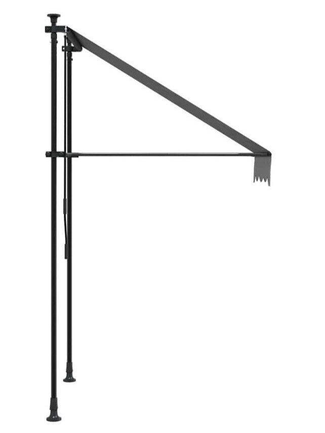 Retractable awning, anthracite, 100x150 cm, fabric and steel 3
