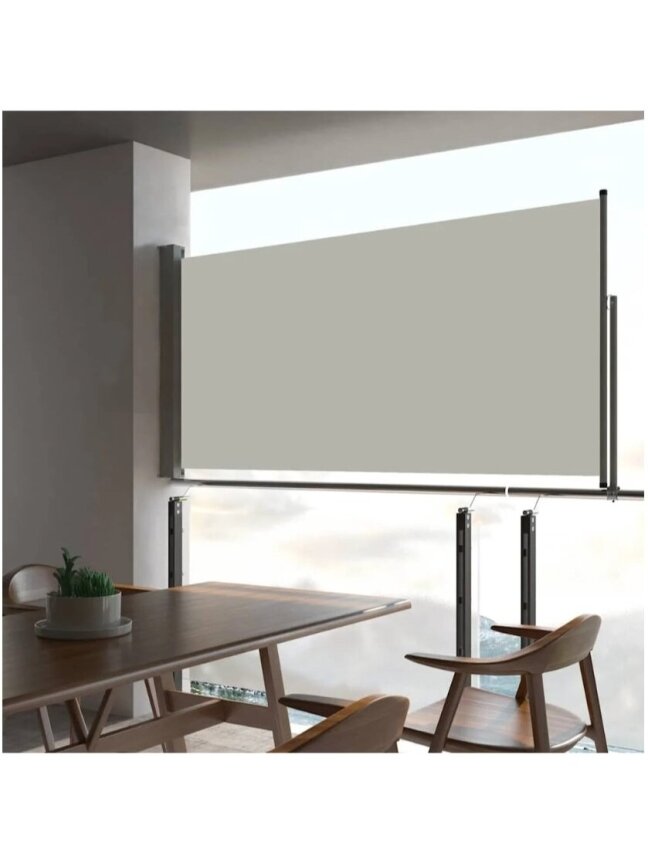 Retractable side awning 80×300 cm, cream color