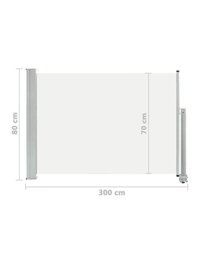Retractable side awning 80×300 cm, cream color 8