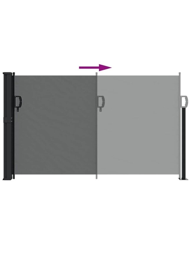Retractable Side Awning, Anthracite, 120 × 500 cm. 4 Retractable Side Awning, Anthracite, 120 × 500 cm. 4