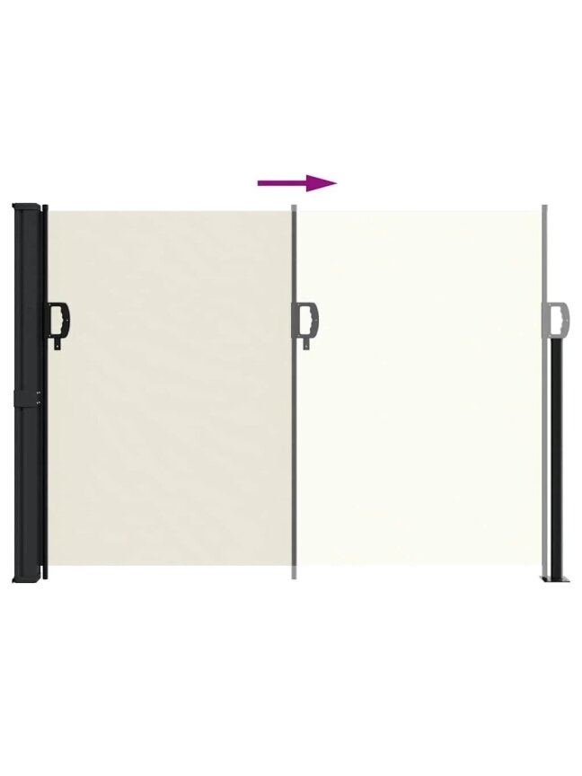 Retractable side awning, cream, 140 x 500 cm 4