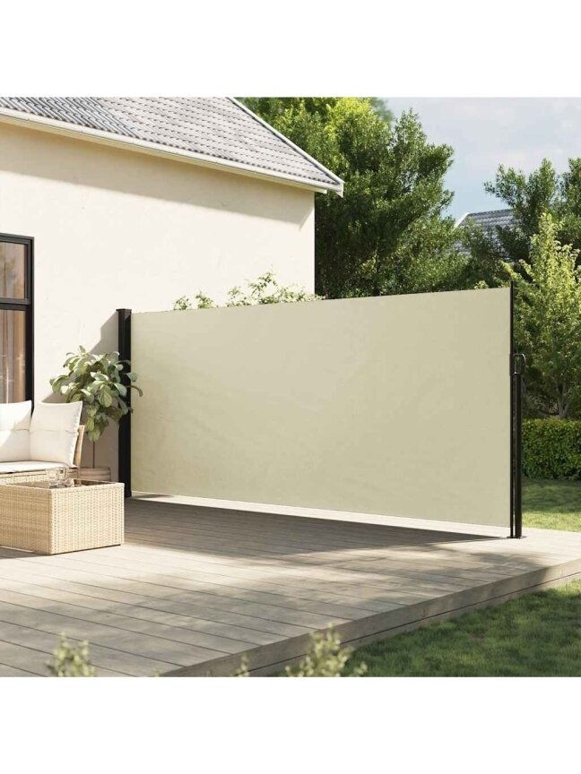 Retractable side awning, cream, 180 × 300 cm Retractable side awning, cream, 180 × 300 cm