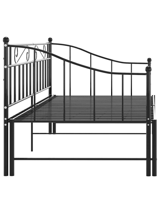 Stelaż rozkładanej sofy-łóżka, czarny, 90 × 200 cm, metal 6