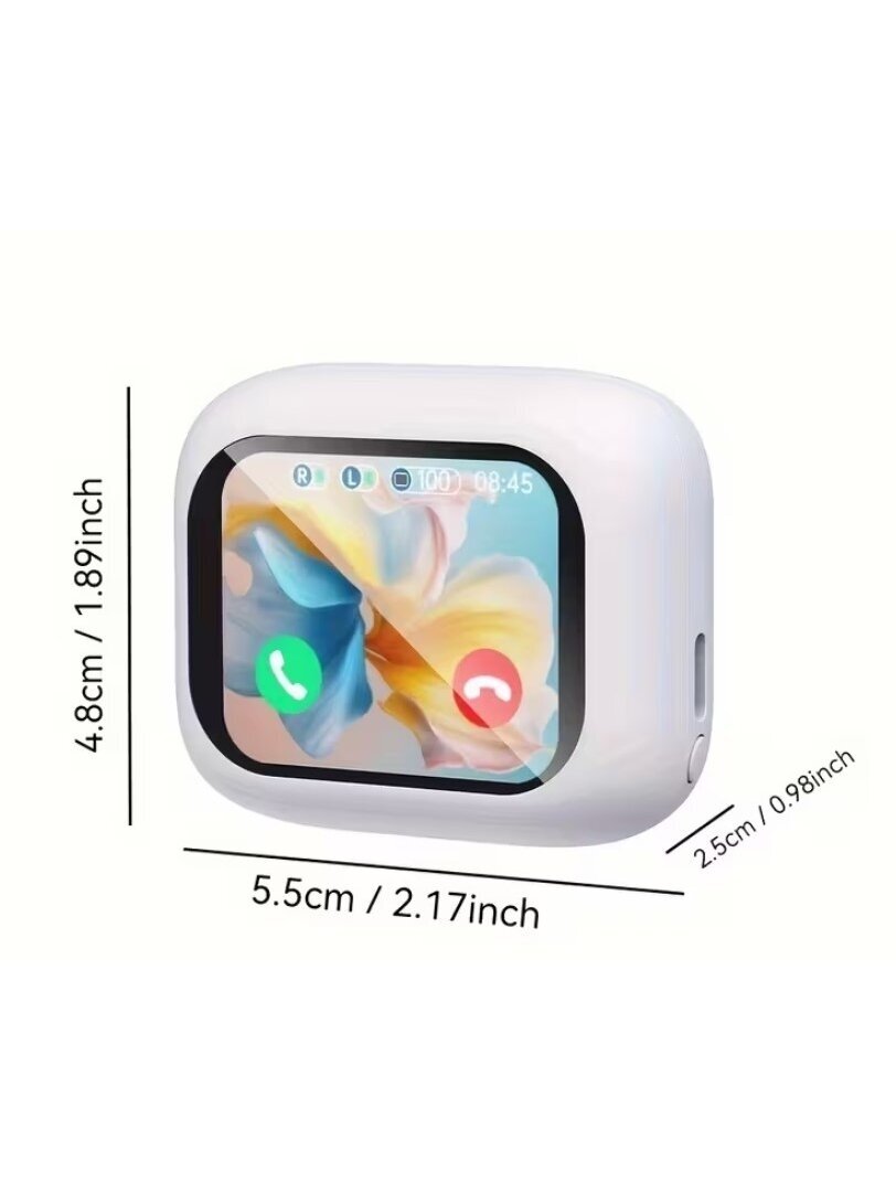 Smart AI translator earbuds with touch screen, Bluetooth 5.4, ENC noise cancellation (white) 4