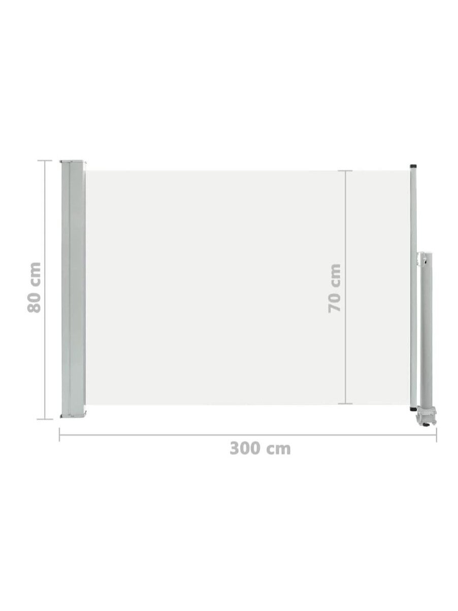 Retractable side awning 80×300 cm, cream color 8
