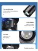 Ultra-bright LED telescopic flashlight with zoom focus function and digital display.