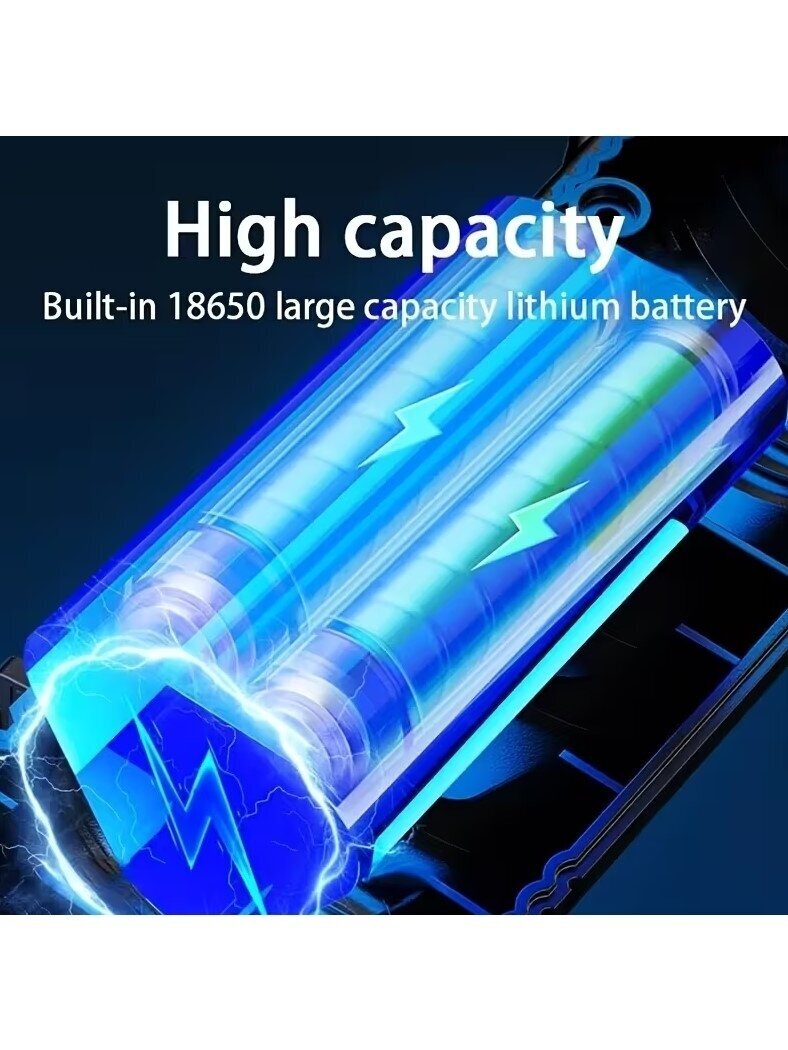 Ultra-bright LED telescopic flashlight with zoom focus function and digital display. 3