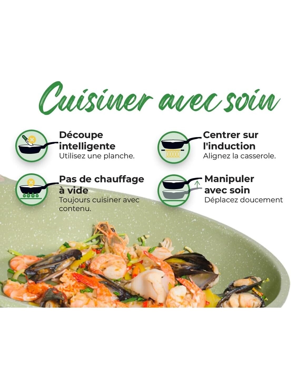 Just Perfecto MK-787: 15-Piece Granite Cookware Set – Green 2