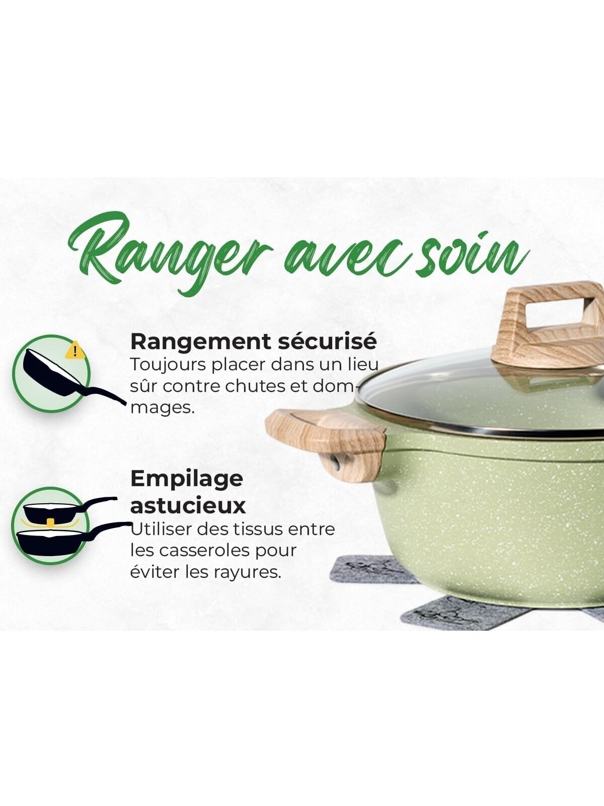 Just Perfecto MK-787: 15-Piece Granite Cookware Set – Green 5