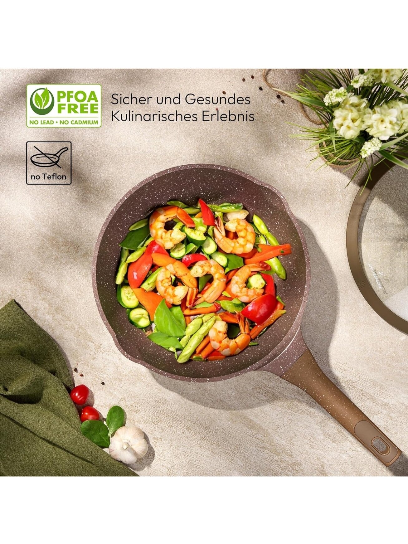 Just Perfecto MK‑26 – 12‑osaline graniitnõude komplekt, pruun 4