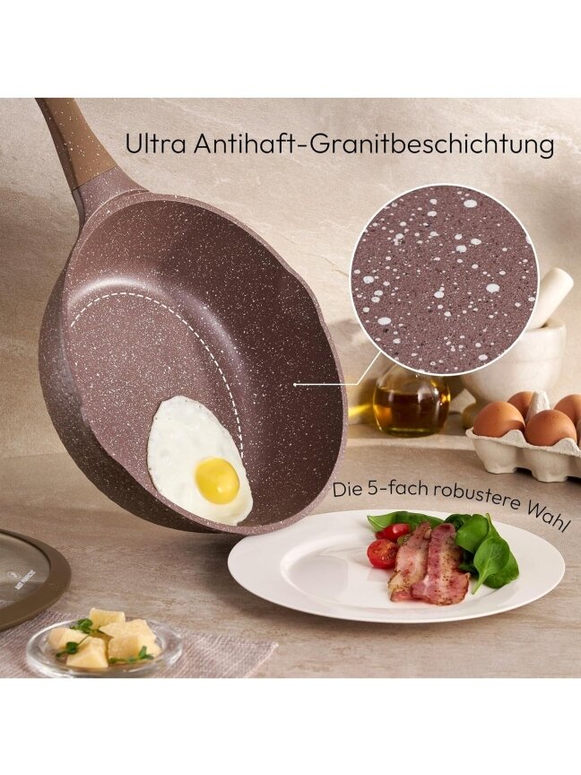 Just Perfecto MK‑26 – 12‑osaline graniitnõude komplekt, pruun 5