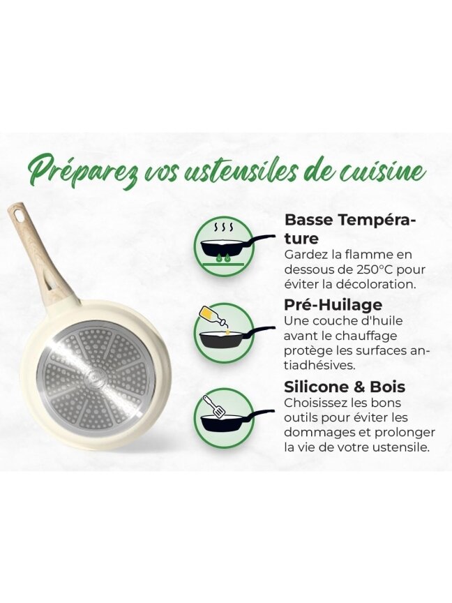 Just Perfecto MK-996: 18 Pieces Granite Cookware Set with Removable Handle - Biege 5