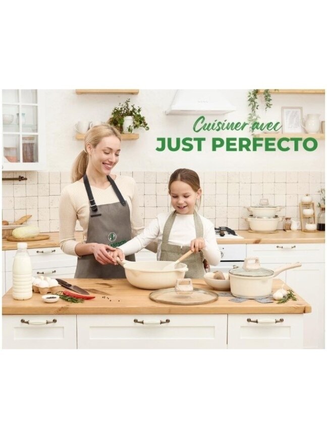 Just Perfecto MK-31: 13-Piece Granite Cookware Set – Beige 2